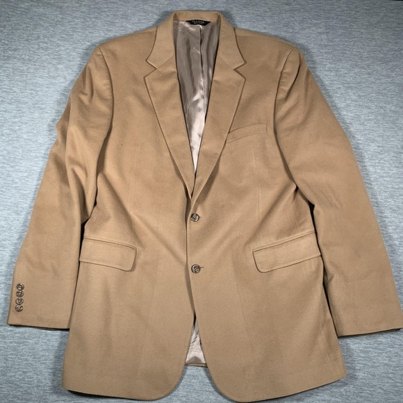 Jos A Bank Blazer Mens 46 XL Long Camel Tan 100% Cashmere‎ Sport Coat Jacket